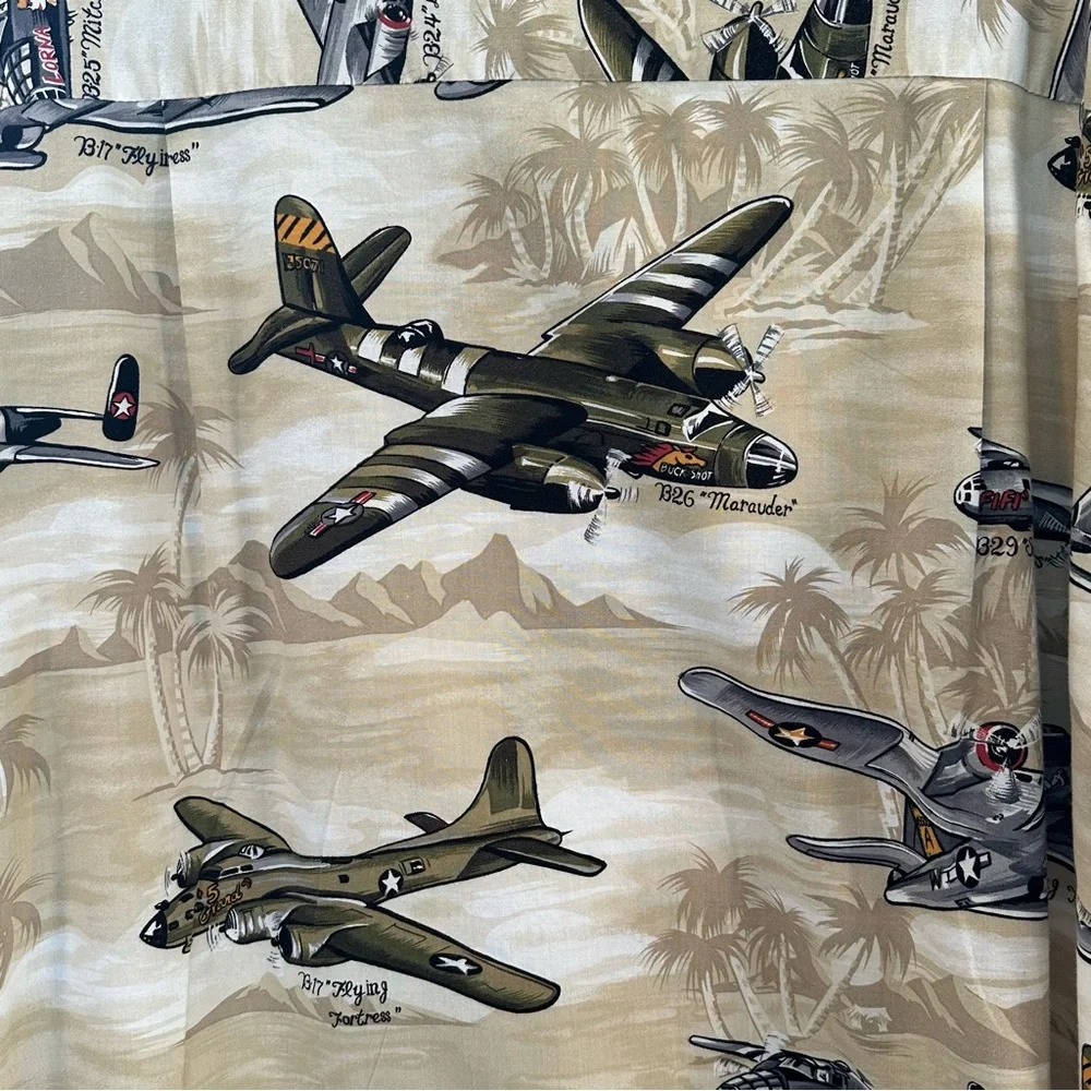 Kalaheo Men's Hawaiian Style WW2 American Bombers Planes Shirt XL Hawaii